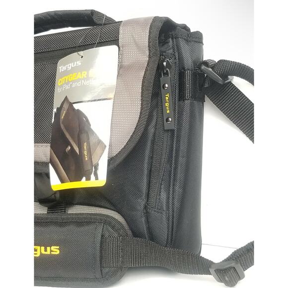 Targus CityGear Mini Shoulder Bag for iPad & Notebooks, Black/Grey Nylon NWT - Picture 3 of 5